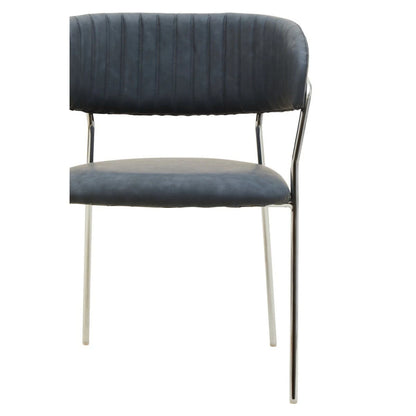 Tamzin Dark Grey Leather Effect Curved Dining Chair
