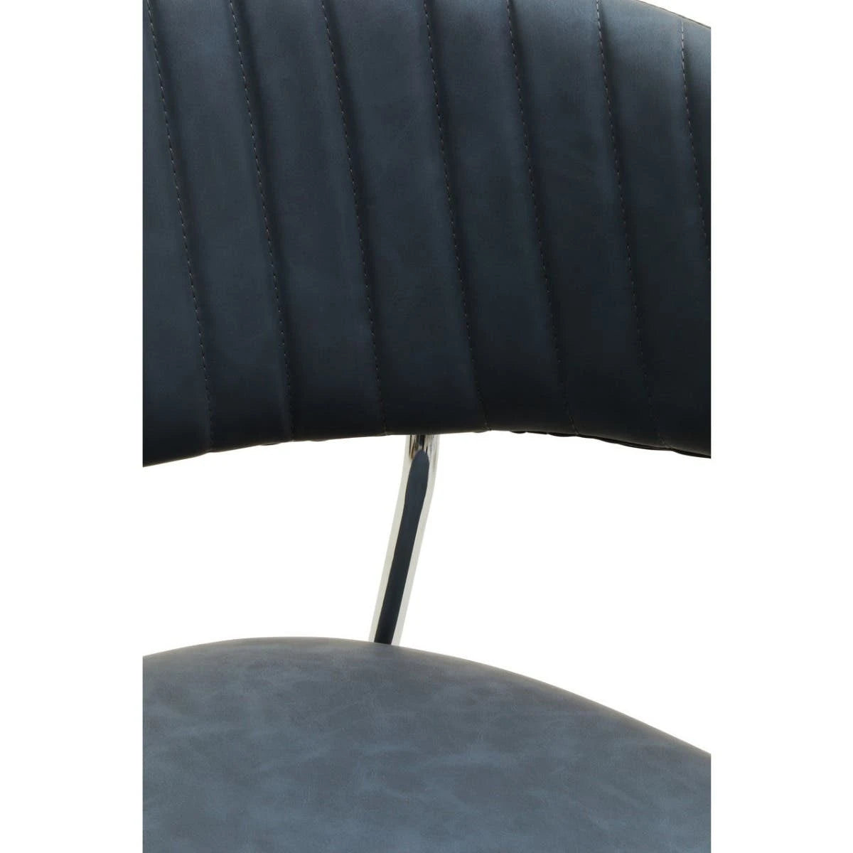 Tamzin Dark Grey Leather Effect Curved Dining Chair