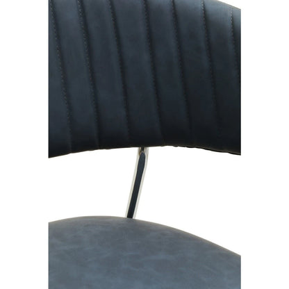 Tamzin Dark Grey Leather Effect Curved Dining Chair