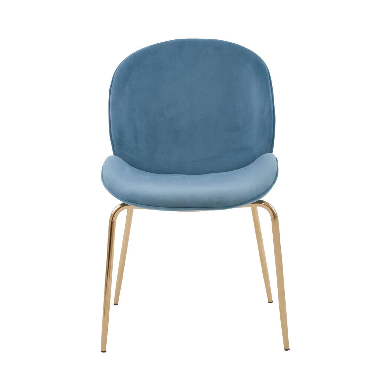 Tamzin Blue Velvet and Gold Finish Dining Chair