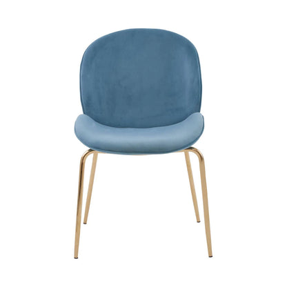 Tamzin Blue Velvet and Gold Finish Dining Chair