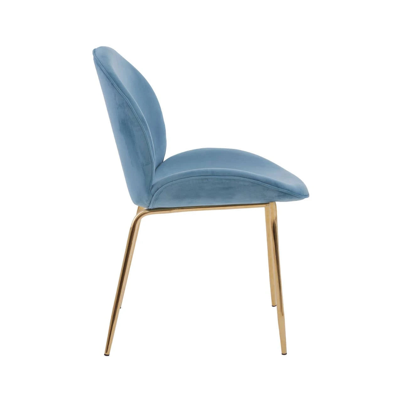 Tamzin Blue Velvet and Gold Finish Dining Chair