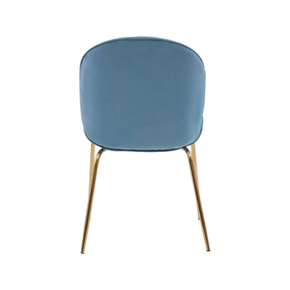 Tamzin Blue Velvet and Gold Finish Dining Chair