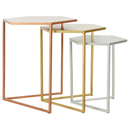 Rabia Nest of 3 Hexagonal Nesting Table