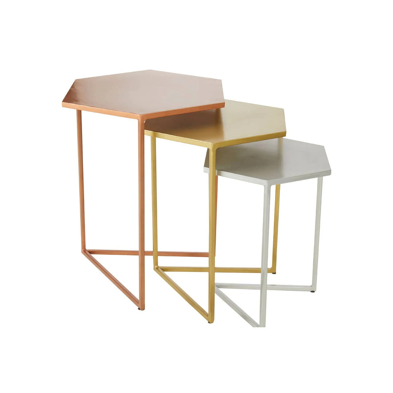Rabia Nest of 3 Hexagonal Nesting Table