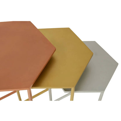 Rabia Nest of 3 Hexagonal Nesting Table