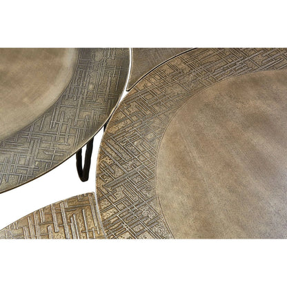 Rany Antique Brass Finish Set Of 4 Coffee Table