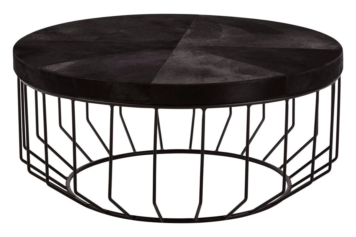Kensington Townhouse Hair On Hide Top Round Coffee Table