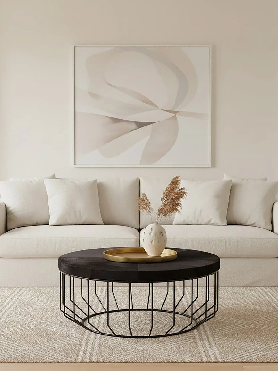 Kensington Townhouse Hair On Hide Top Round Coffee Table