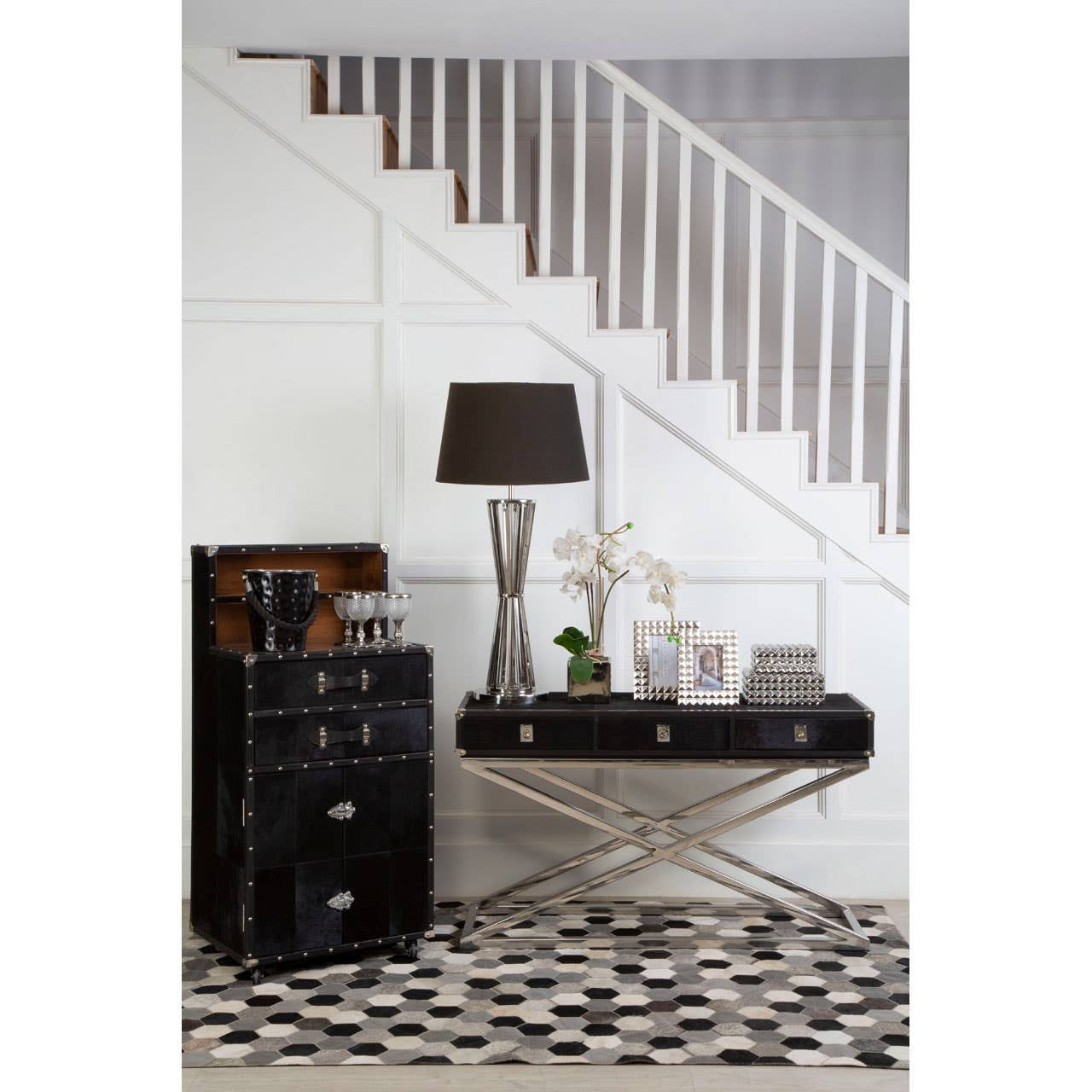 Kensington Townhouse Hair On Leather Drinks Cabinet