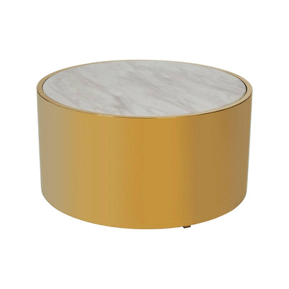 Carlox Round Gold and Marble Effect Coffee Table