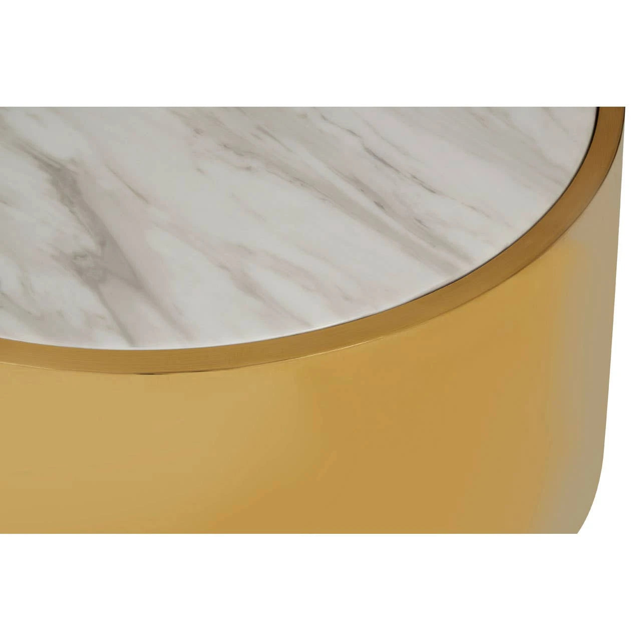 Carlox Round Gold and Marble Effect Coffee Table