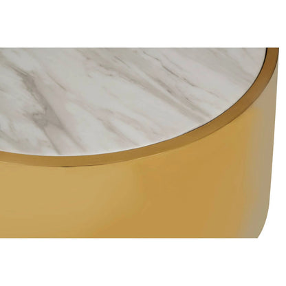 Carlox Round Gold and Marble Effect Coffee Table