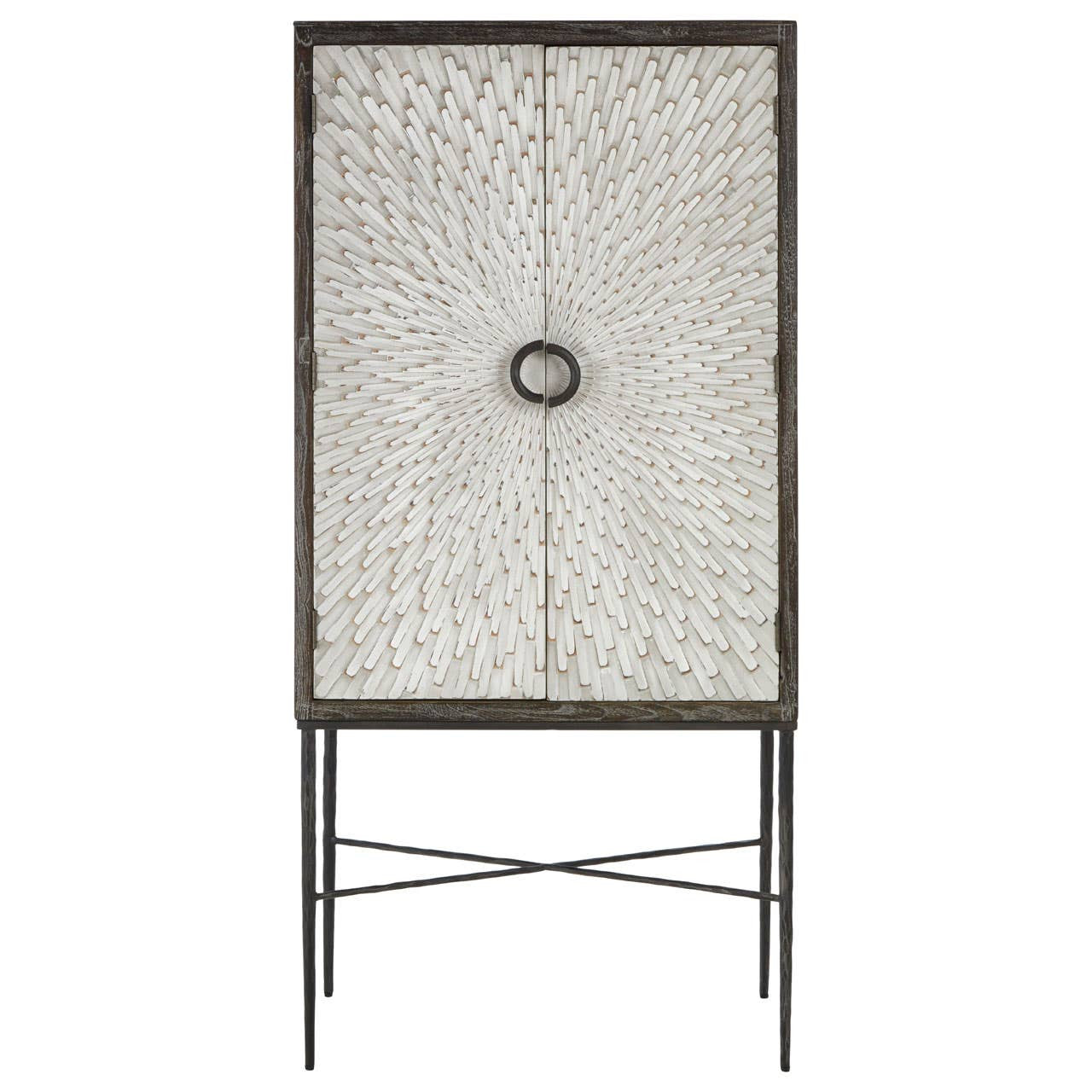 Milan Two Door Elm Wood Wine Cabinet