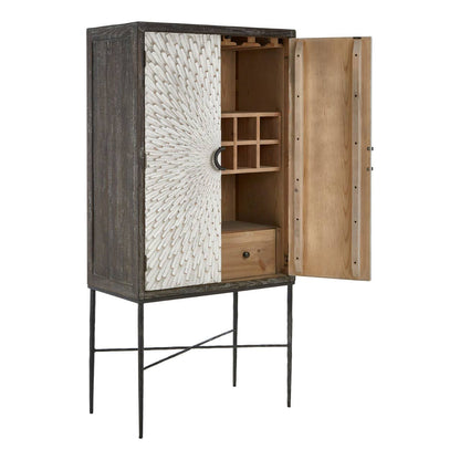 Milan Two Door Elm Wood Wine Cabinet