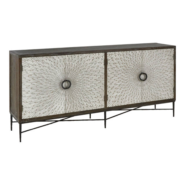 Milan 4 Door Recycled Elm Wood Sideboard