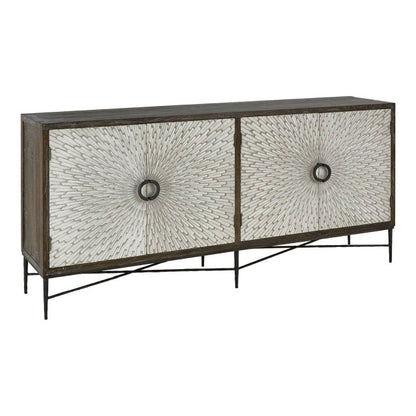 Milan 4 Door Recycled Elm Wood Sideboard