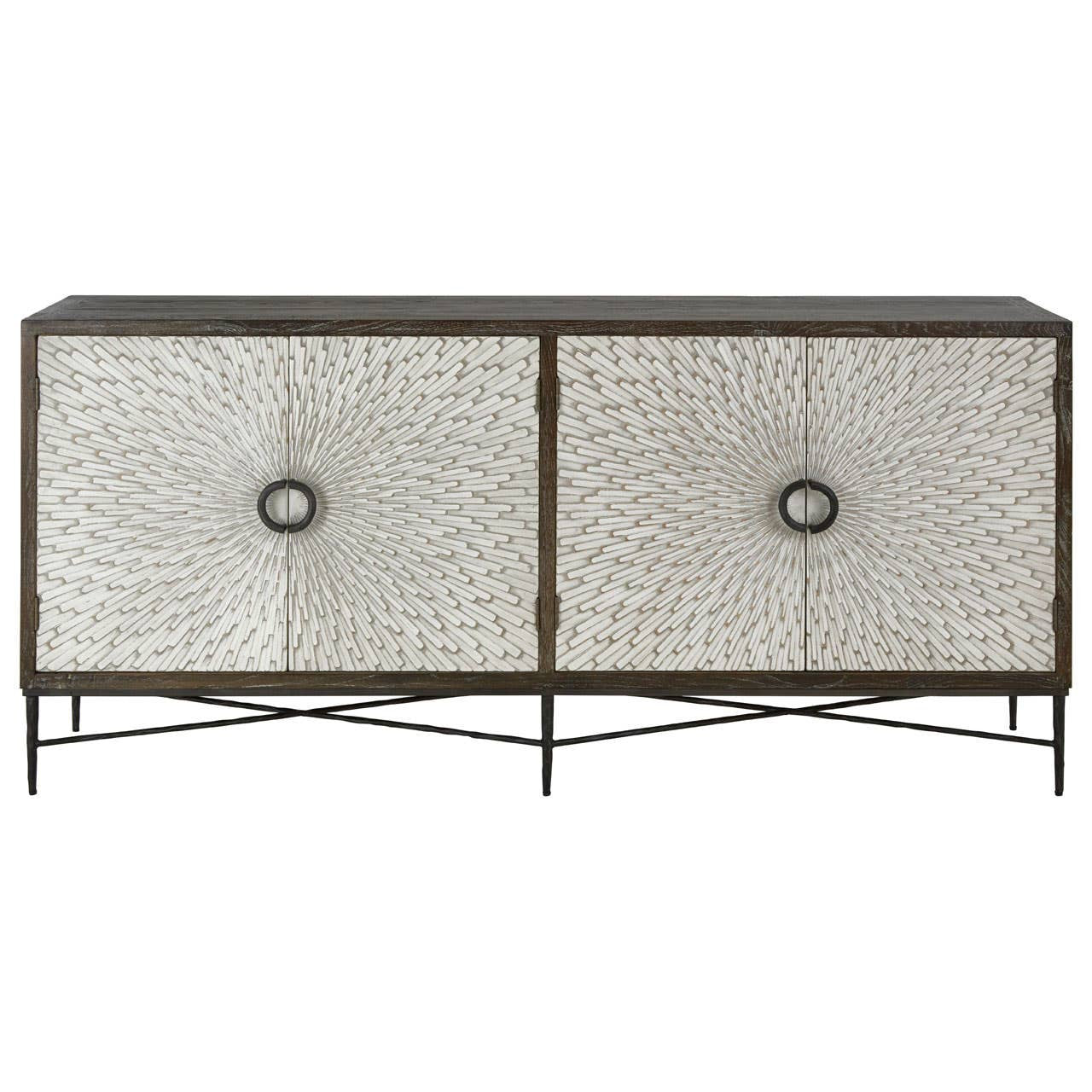 Milan 4 Door Recycled Elm Wood Sideboard