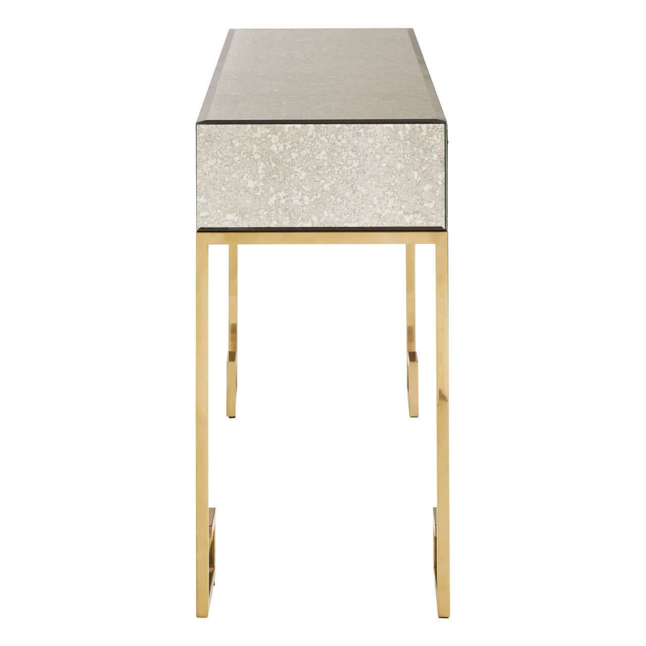 Rieti Antique Mirror and Gold Console Table