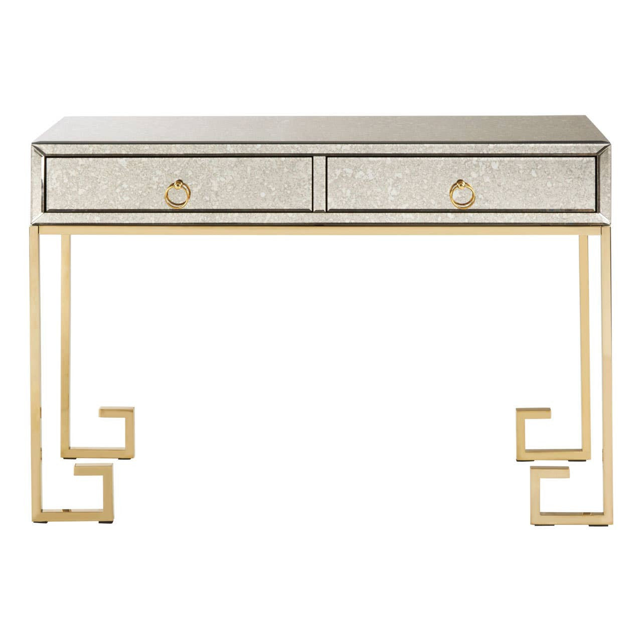 Rieti Antique Mirror and Gold Console Table
