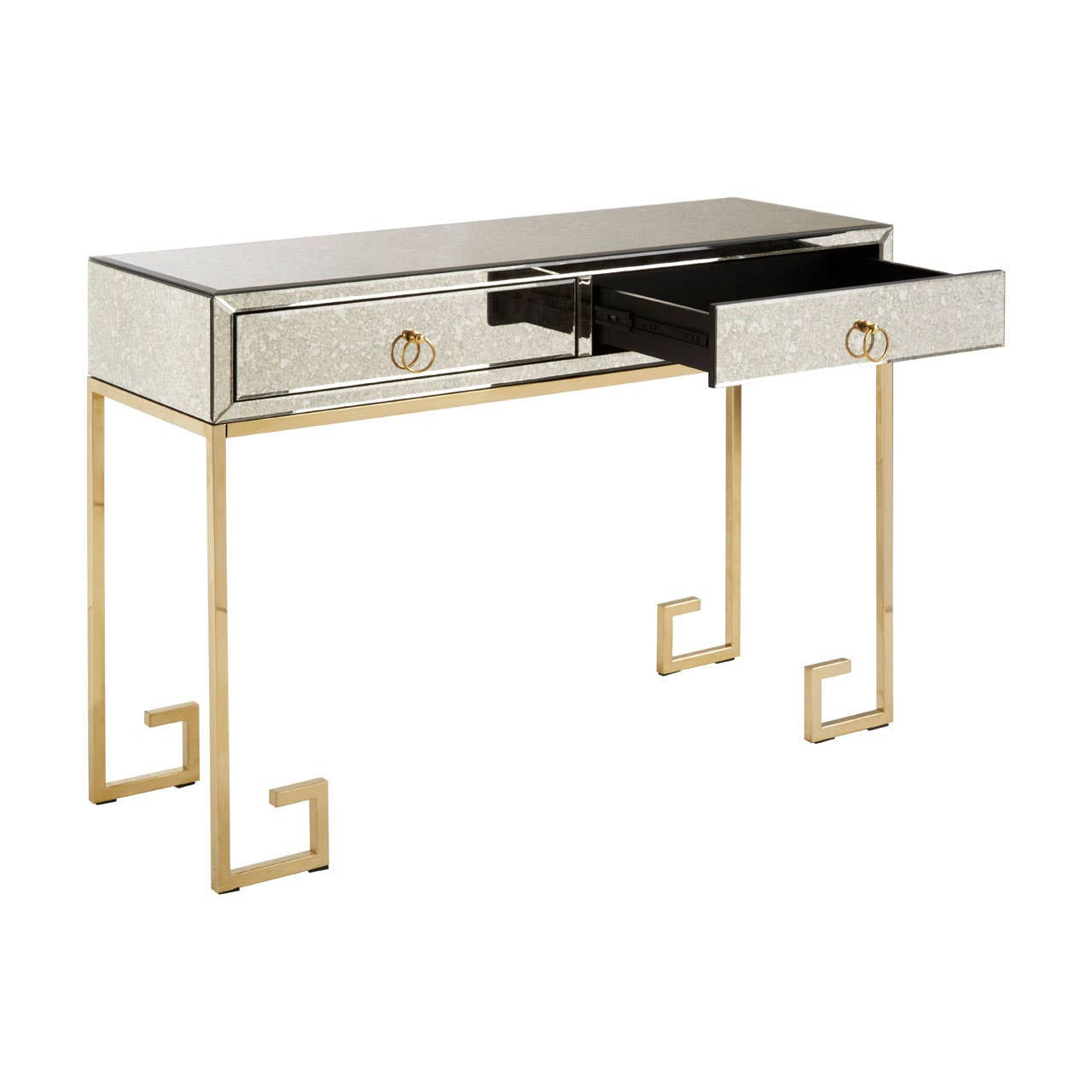 Rieti Antique Mirror and Gold Console Table
