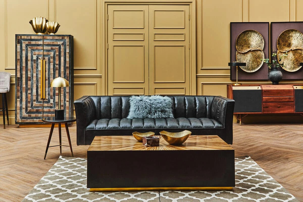 Gabelle Rectangle Ebony Bamboo Coffee Table