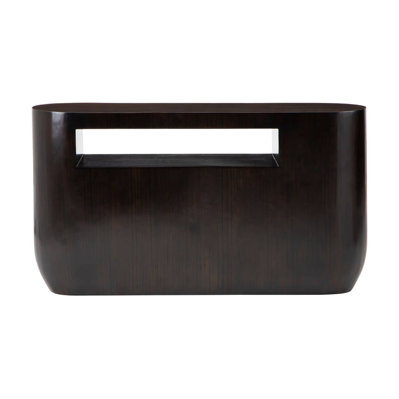 Gabelle Oval Ebony Bamboo Console Table