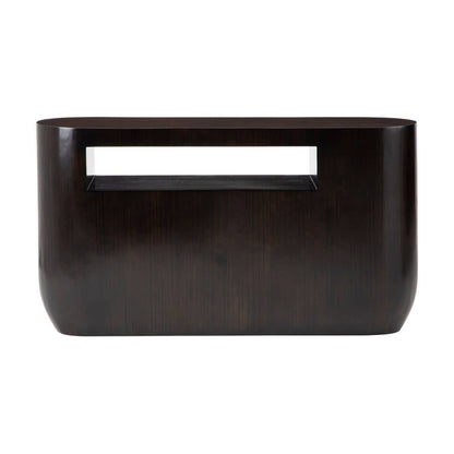 Gabelle Oval Ebony Bamboo Console Table