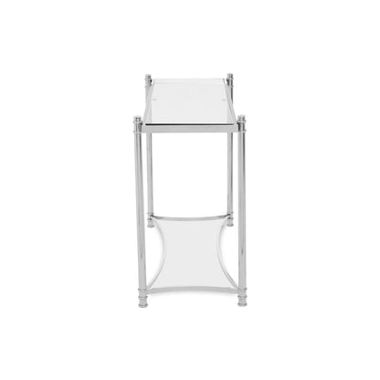 Ackley Silver Console Table with Clear Glass