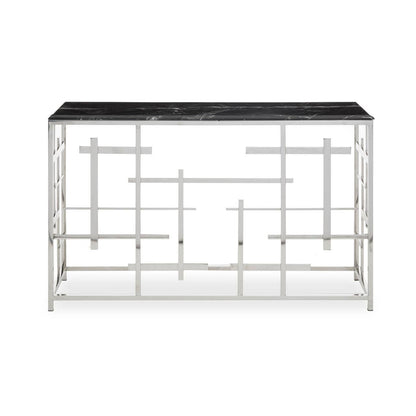 Aprilia Black Marble Console Table