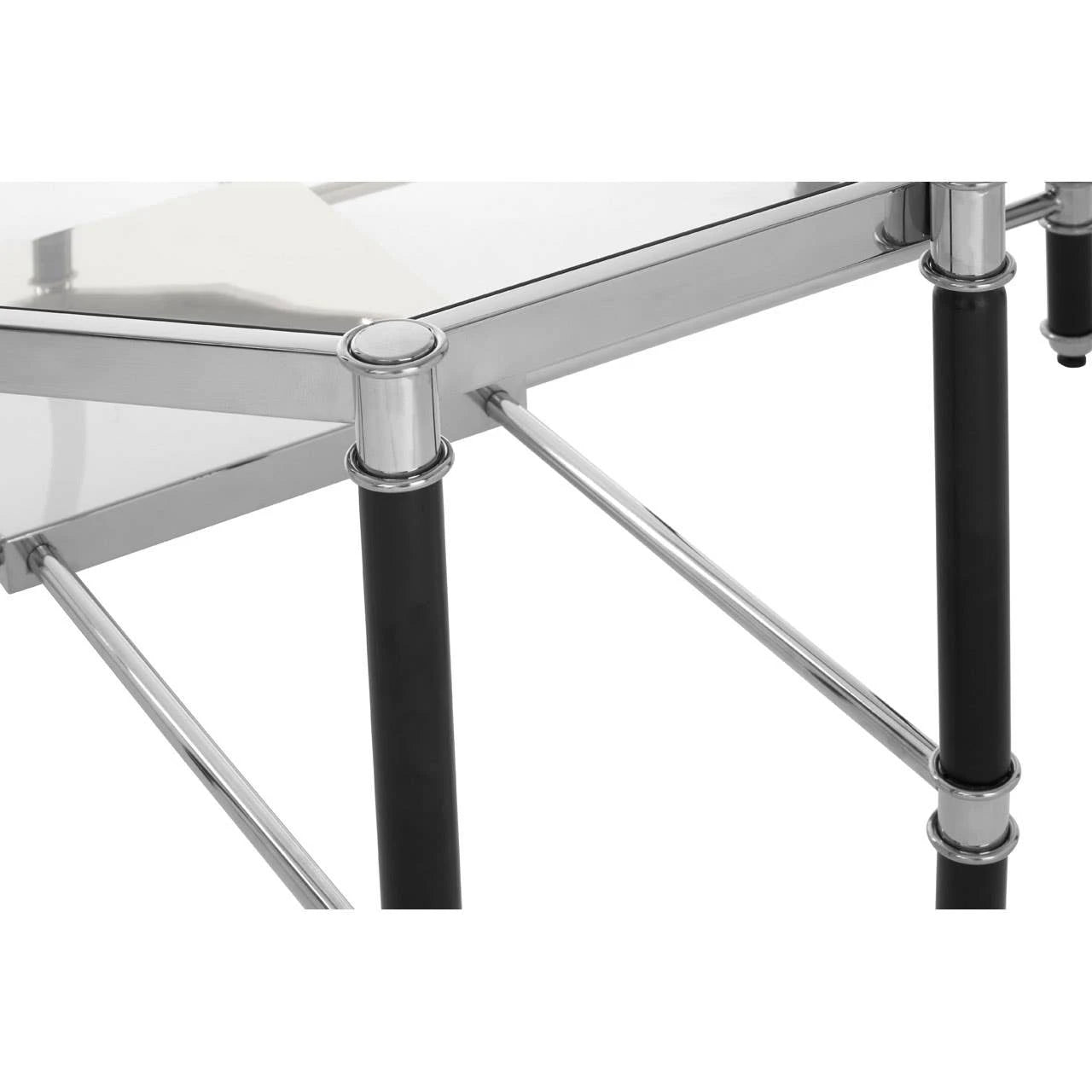Allessi Silver Metal Coffee Table with Black Legs