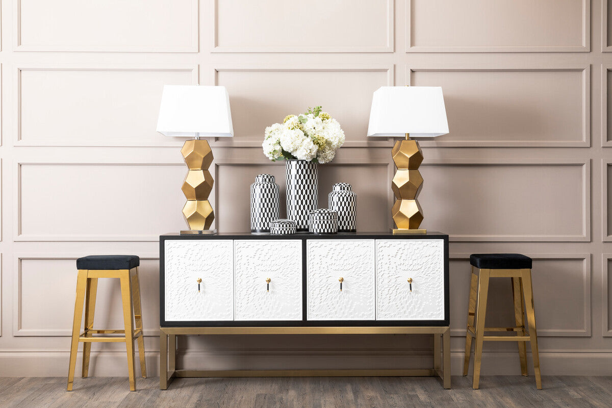 Dumas Black and White Four Door Sideboard
