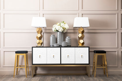 Dumas Black and White Four Door Sideboard