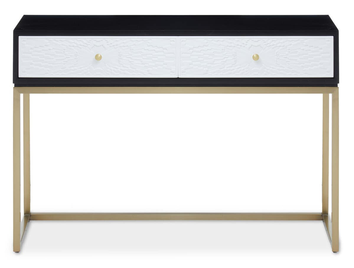 Dumas Black and White Console Table with Drawers