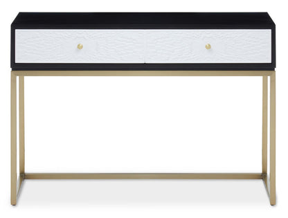 Dumas Black and White Console Table with Drawers