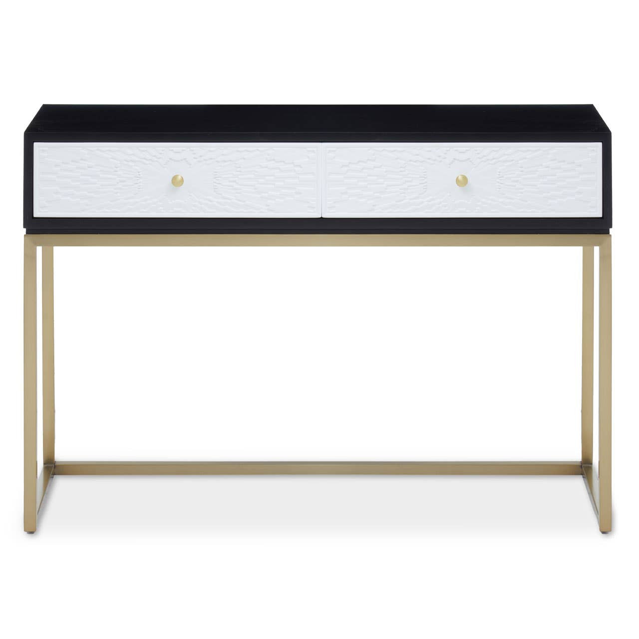 Dumas Black and White Console Table with Drawers