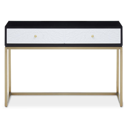 Dumas Black and White Console Table with Drawers
