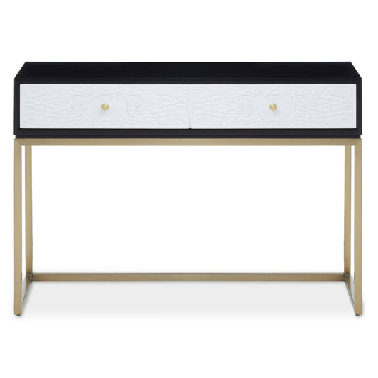 Dumas Black and White Console Table with Drawers