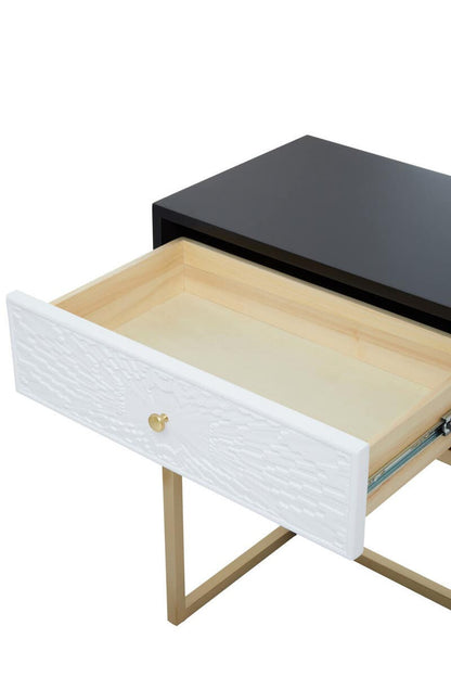 Dumas Black and White Console Table with Drawers