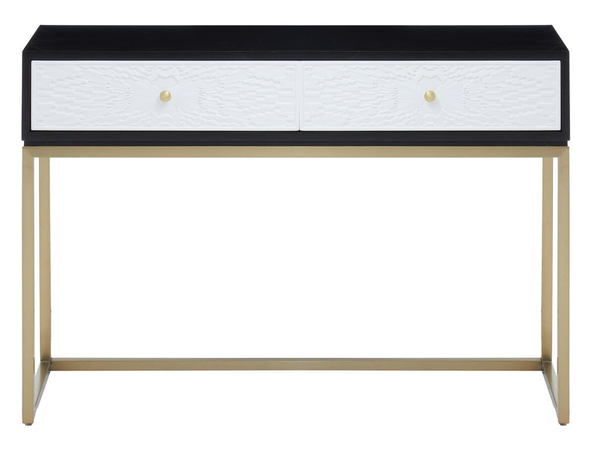 Dumas Black and White Console Table with Drawers