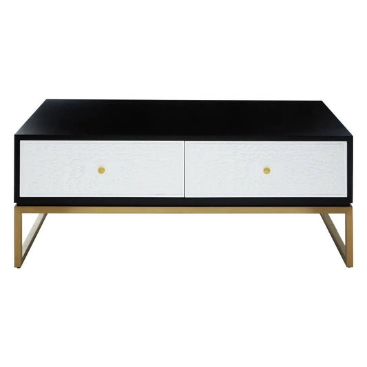 Dumas Black and White Four Drawer Coffee Table