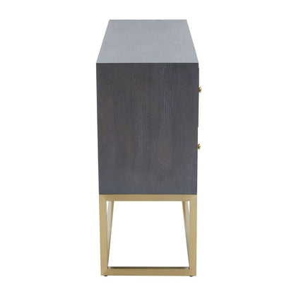 Deskey Grey Shagreen Effect Four Drawer Console Table
