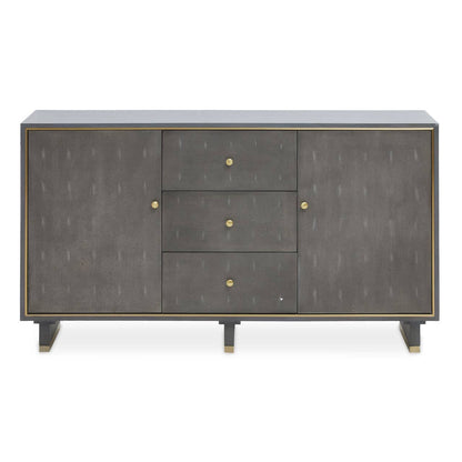 Deskey Grey Shagreen Effect Three Drawer Sideboard