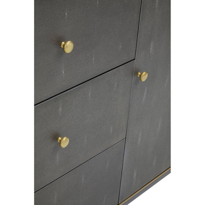 Deskey Grey Shagreen Effect Three Drawer Sideboard