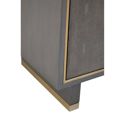 Deskey Grey Shagreen Effect Three Drawer Sideboard