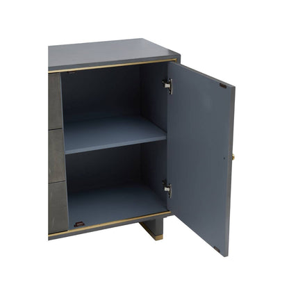 Deskey Grey Shagreen Effect Three Drawer Sideboard