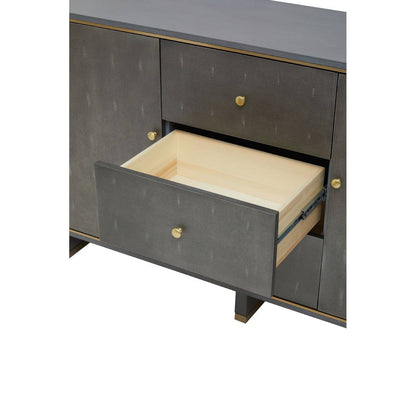 Deskey Grey Shagreen Effect Three Drawer Sideboard
