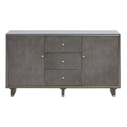 Deskey Grey Shagreen Effect Three Drawer Sideboard