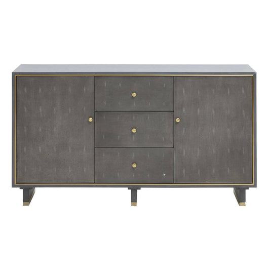 Deskey Grey Shagreen Effect Three Drawer Sideboard