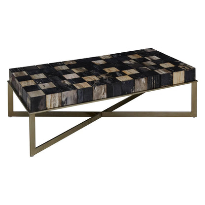 Relic Petrified Wood Chequered Coffee Table